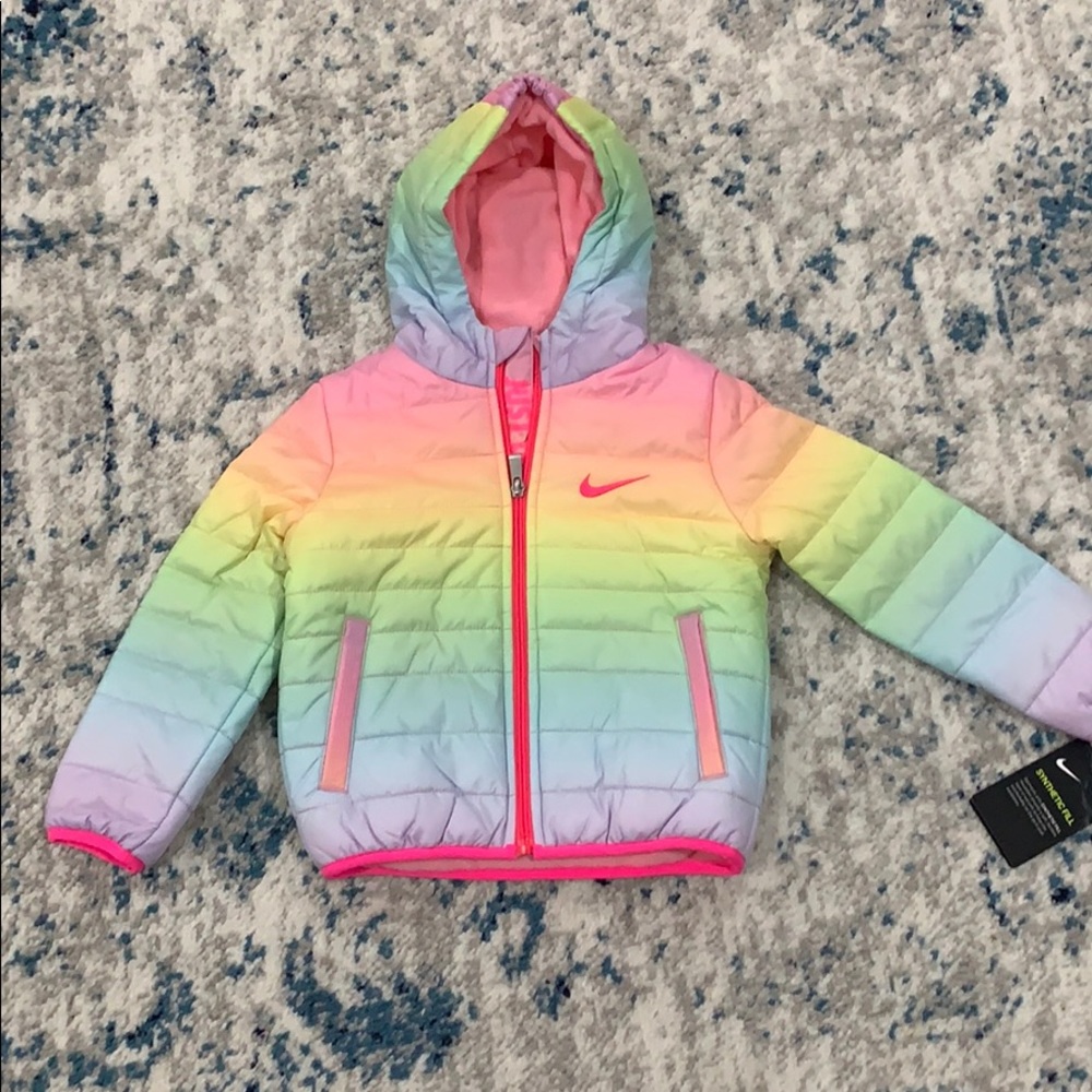 Nike rainbow puffer coat